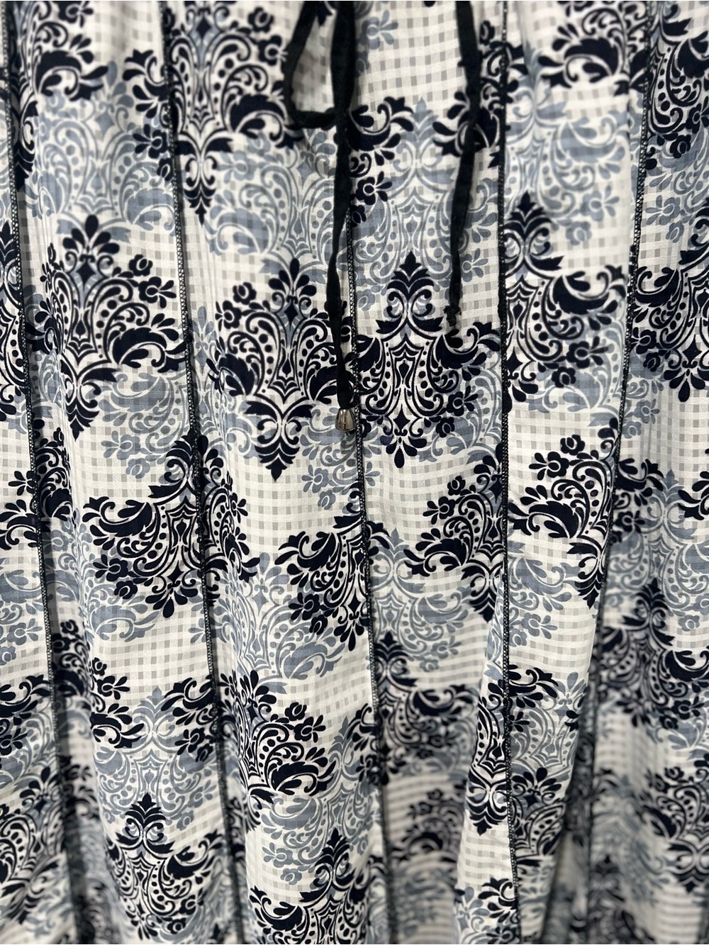 Boho Maxi Skirt in Black & White Floral - Picture 3 of 11
